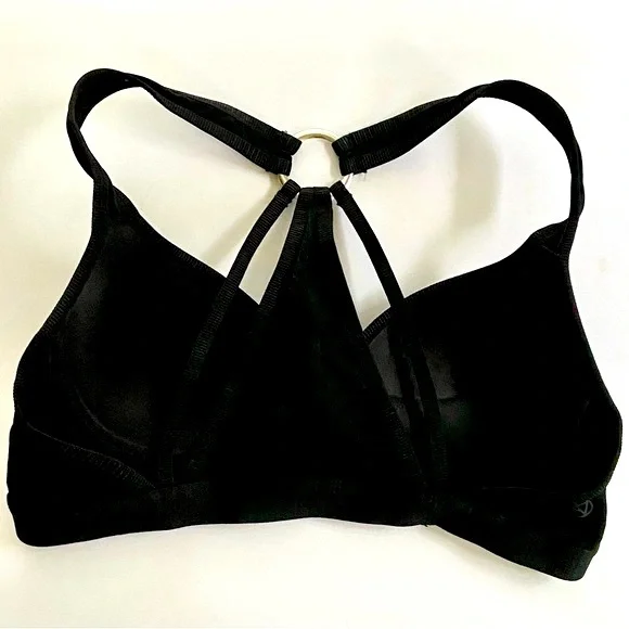 ARDENE Move Padded Bra Black Strappy Unique Silver Chrome Hardware Design - Picture 2 of 11